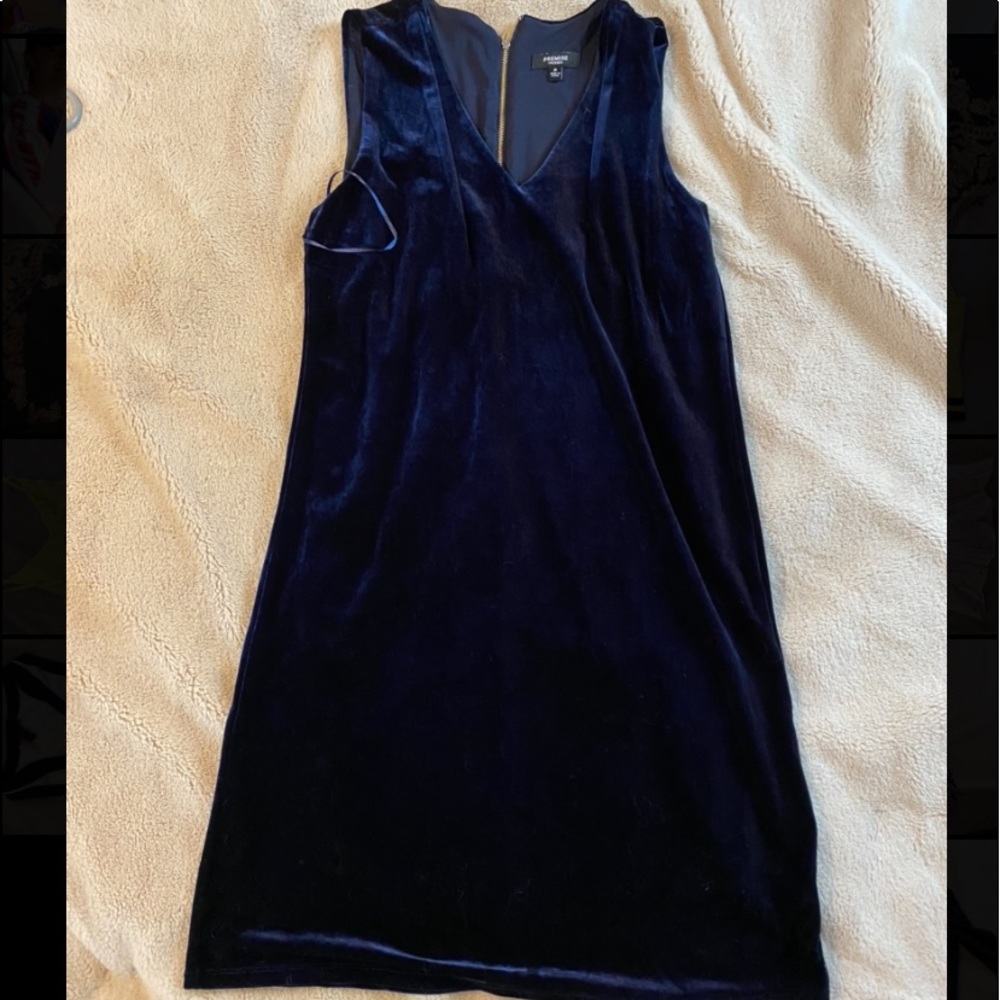 Velvet Navy Blue Dress